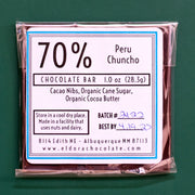 70% Dark  Peru Chuncho 1oz / 1.8 oz Bar
