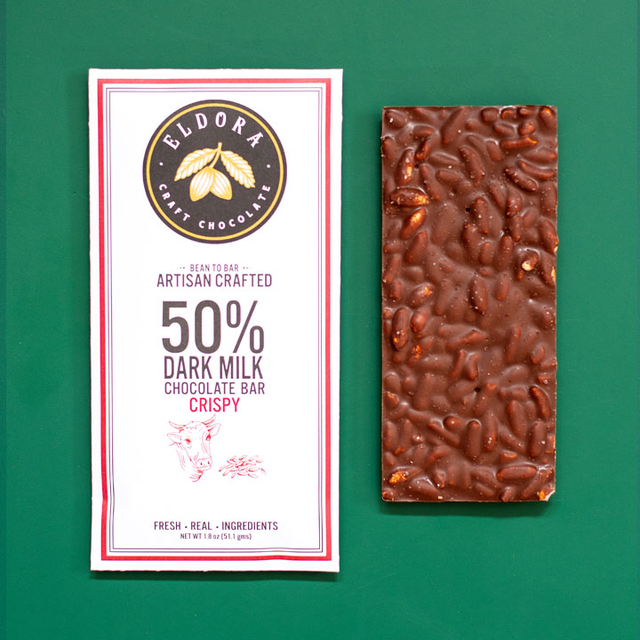 50% Dark Milk Crispy Chocolate Bar