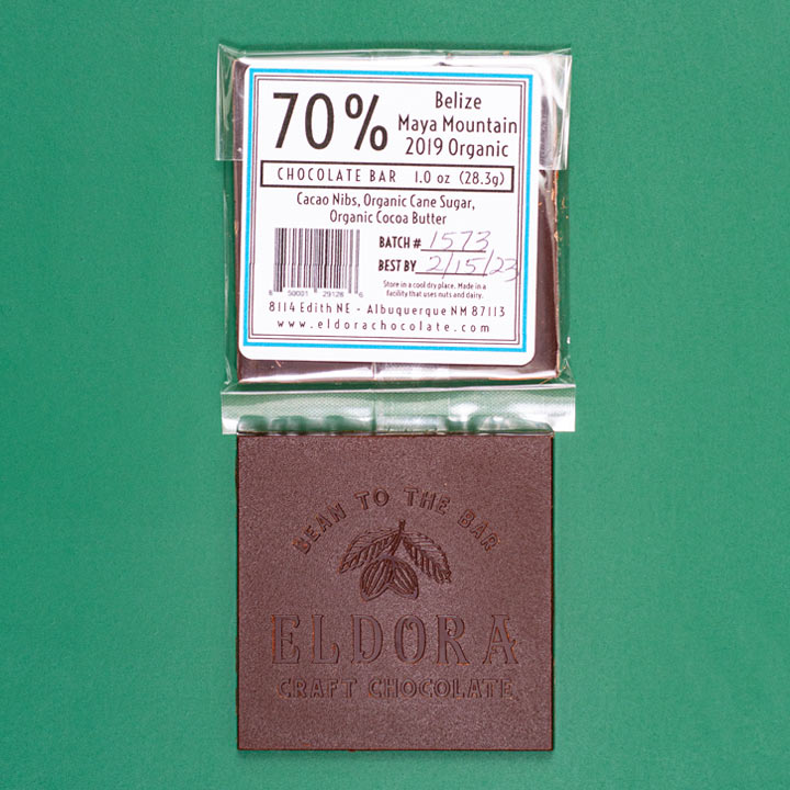 Belize Maya Mountain  70% Chocolate Bar Eldora Craft Chocolate