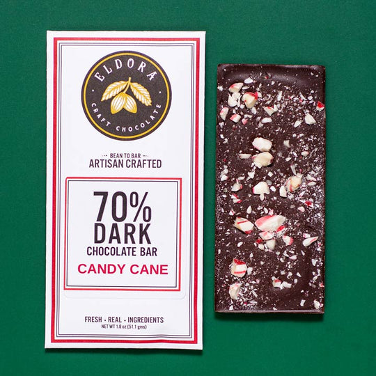 Candy Cane Chocolate Bar Eldora Craft Chocolate 