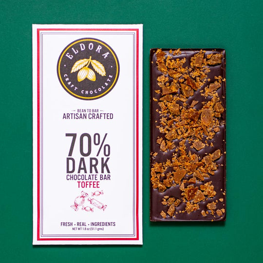 Toffee Chocolate Bar Eldora Craft Chocolate